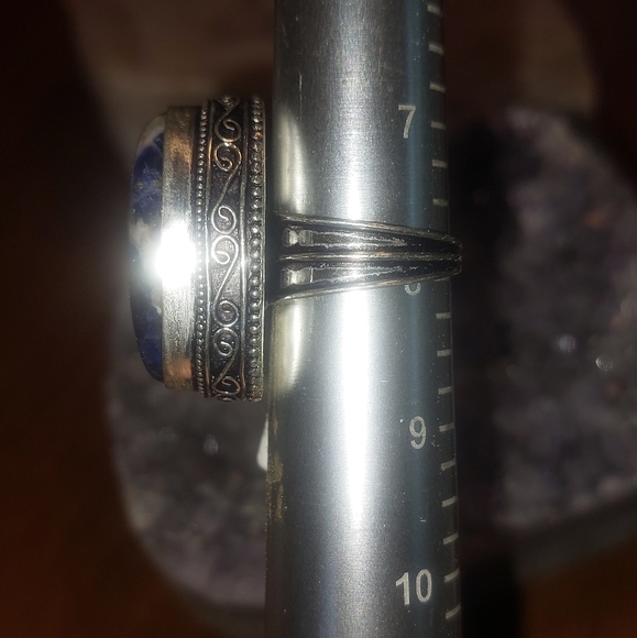 Sodalite High Bezel Ring Size 8 - Picture 7 of 7